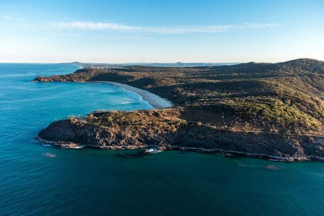 The Noosa coastline and national park headland from above