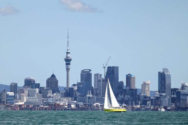 Auckland's harbour and skyline from the water