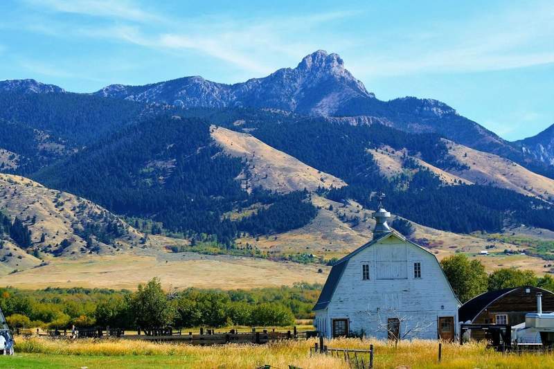 The Gallatin Valley and mountains above Bozeman, Montana
